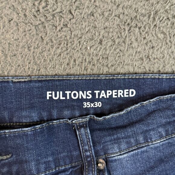 Mugsy Jeans Mens 35x30 (Fits 33x27) Blue Fultons Tapered Fit Stretch Dark Wash - Picture 4 of 15
